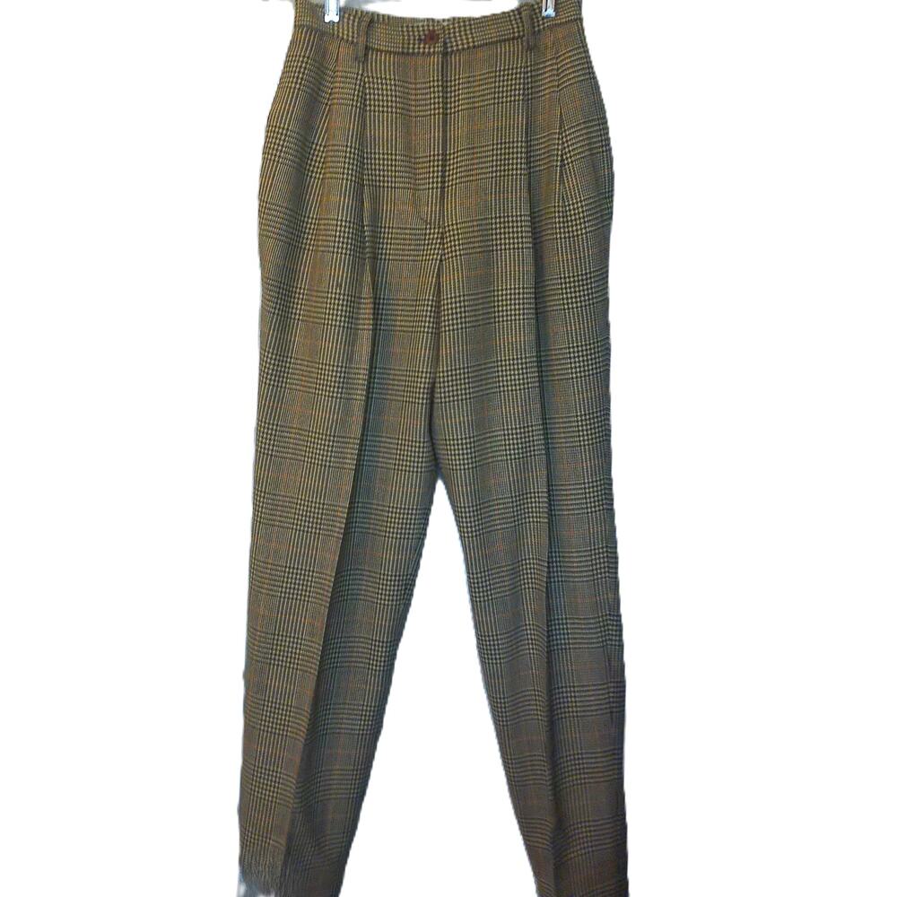 Vintage Fifth Avenue Collection Lord & Taylor Plaid Tweed Pants Trousers Size 4 - Picture 5 of 6